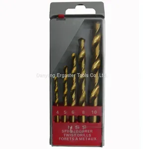 Titanium Drill Bit Set - 5-Piece, M2 High Speed Steel HSS, for Steel, Alloy and Other Hard Metals thumbnail-1