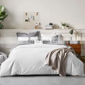 Fashionable Cotton Washed Double White Cream Duvet Cover Set For Bedding Room thumbnail-2