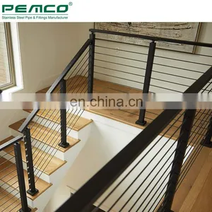 Modern Home Decorative Designs 304 316 Stainless Steel Balcony Designs Wire Cable Railing Post thumbnail-3