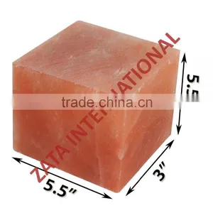 Himalayan Natural Crystal Rock Salt Tiles Plates Slabs Block Size 5.5 x 5.5 x 3 Inch for BBQ Barbecue Cooking Searing Serving thumbnail-1