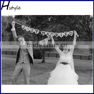 JUST MARRIED For Wedding Party Decoration Photo Booth Props Banners Supplies Bunting Garland Handmade Photocall PFB0001 thumbnail-4