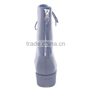 Fashion Popular Motorcycle Police Lace up Back Zipper High Ankle Long Boots From China Factory thumbnail-5