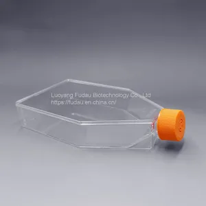 TC Treated T175 Plastic Rectangular Canted Neck Chemical Laboratory Tissue Culture Bottle Vented Caps 175cm2 Cell Culture Flask thumbnail-1