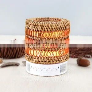 2016 New Design Vietnamese Rattan Weaving Portable Originality Bluetooth Speaker With Colorful Led Light thumbnail-1