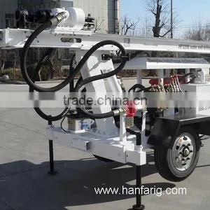 Welcomed in South America ! High Efficiency HF120W Trailer Hydraulic Portable Water Well Drilling Rig thumbnail-5