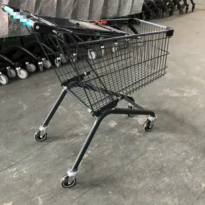 Customized Retail Store Hypermarket Shopping Trolley Cart Zinc Then Powder Coating Surface thumbnail-3