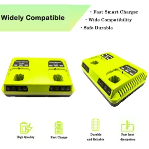 12V/18V Max Power Tool Battery Replacement Multi Ports Rapid Charger Station For Ryobi thumbnail-1