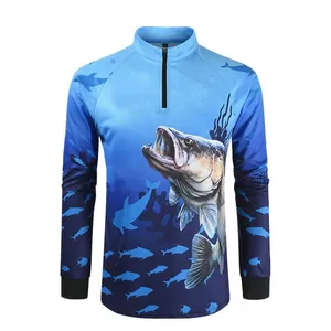 Custom Logo Upf50 Fishing Shirt Sun Protection Quick Dry Elastic Long Sleeve Polo Fishing Shirts for Outdoor Fishing thumbnail-2