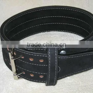 Weight Lifting Belt 4" Black Suede Leather thumbnail-1