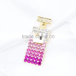 Delicate High Quality Perfume Bottle Brooch Diamond Brooch thumbnail-2