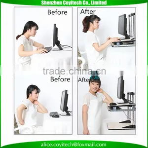 Sit-stand Desk Converter Desktop Workstation Stand With Table Mount thumbnail-3