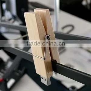 New Design Wooden Clothes Peg Usb Flash Drive thumbnail-1