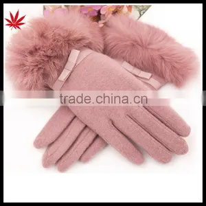 2015 Fashion Lady's Fur Rabbit Woolen Gloves thumbnail-1