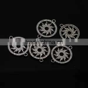 CZ6451 Cubic Zirconia Flower Shaped Bracelet Charm Connector thumbnail-1