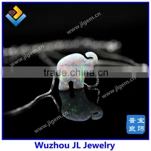 Synthetic White Elephant Opal Gemstone S925 Silver Box Chain Necklace Jewelry thumbnail-1