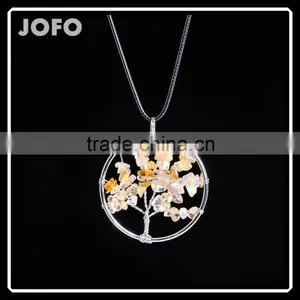 2016 Nature Stone Chakra Necklace Handmde Tree of Life Pendant Neckalce SMJ0170 thumbnail-1