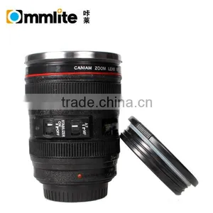 2nd Generation Camera Lens Tea Coffee Cup Mug Stainless Steel for Canon Black 24--105mm thumbnail-1