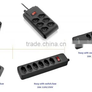 Black 6way Brazil Inmetro Power Trip Surge Protector With Fuse and Switch thumbnail-2