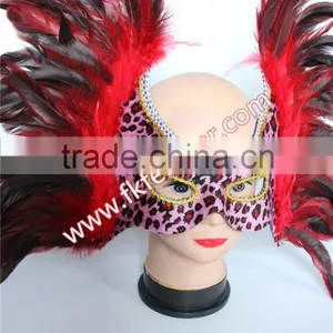 New Products 2016 Big Beautiful Design Red Cock Feather Mask And Venetian Mask For Birthday Party Mask Decoration thumbnail-6