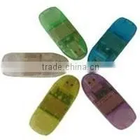 Single Transparent USB 2.0 4 in 1 Card Reader in Blister Package thumbnail-1