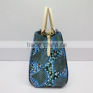 2016 New Blue Lady Snakeskin Grain Leather Handbag ,Shoulder Bags thumbnail-3