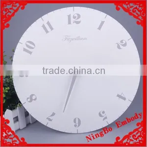 2014 Hot Sale Digital Frameless Gray Wooden The Round Shape MDF Wall Clock thumbnail-1