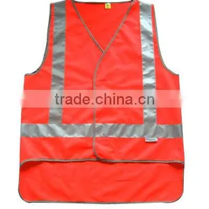 Orange Working Safty Vest With High Light Reflective Strip thumbnail-1