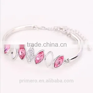Rose Gold Rhinestone Crystal Opal Adjustable Bracelets & Bangles for Women thumbnail-4