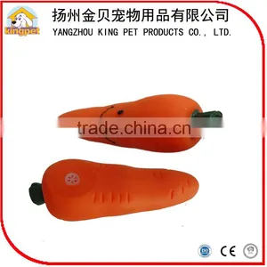 Best Selling Soft Dog Food Toy Squeaky Rubber Carrot Vegetable Chew thumbnail-6