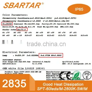 6W Warm White 3000K Led Strip Lighting High Lumen Smd 2835 thumbnail-1