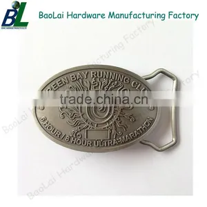 Oval Shape Embossed Zinc Alloy Reversible Belt Bukle for Men thumbnail-3