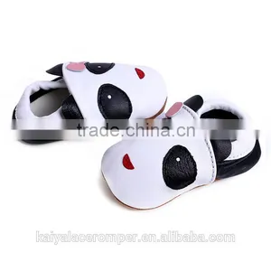 Soft Sole Baby Shoes,Handmade Infant Girl Panda Black White Baby Slippers Quality Choice thumbnail-2