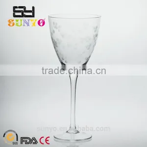 Hand Made Wine Glass With Cutting Lines and Spot/polished Glassware thumbnail-1