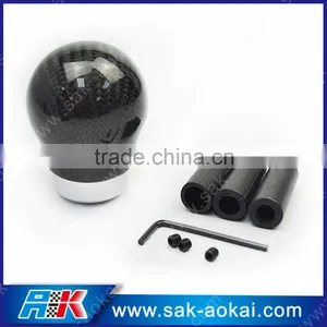 Racing Real Black 3K Carbon Fiber Aluminum Ball Gear Shift Knob Head thumbnail-1