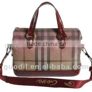 Summer Hot! Plaid Printed PU Coated Shoulder Bag Fashion Ladies Handbags 2012 thumbnail-1
