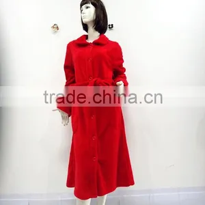 Red Classic Warm Bind Night Robe Woman thumbnail-2
