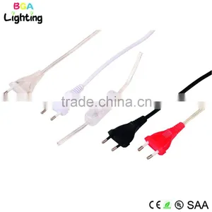 VDE 2 Pin EU Plug Transparent Switch With Braided Copper Wire thumbnail-1