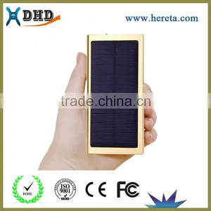 Classic Aluminum Alloy 20000mAh Dual Usb Portable Solar Panel Power Bank thumbnail-5