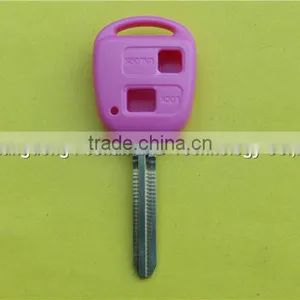 Colorful Cover Blue Red Pink Yellow 2 BTN Remote Car Key Blanks for Toyota RAV4 Replacement thumbnail-4