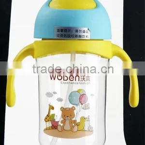 Children School Water Bottles, Plastic Water Bottle With Straw, Water Bottle in Sale 380ml thumbnail-1