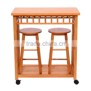 Pine Wood Kitchen Island With Drawer & Tray thumbnail-1