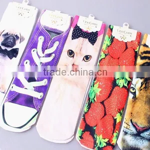 Women Printing 3D Socks Wholesale Short Socks thumbnail-1