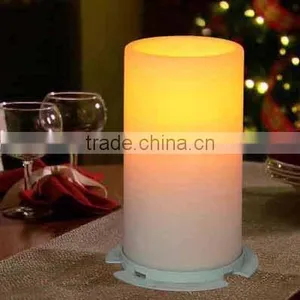 Pedestal Flameless Electronic Led Candle With Timer and Base for Home or Church Decor thumbnail-1