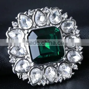 Square Brass Crystal China Wholesale Brooch thumbnail-2