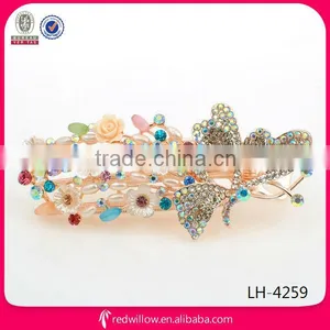 Manufacture Wholesale Elegant Colored Crystal Hair Stick Barrette thumbnail-1