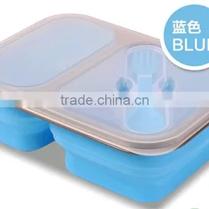 2015 Wholesale Silicone Collapsible Lunch Box /storage Box Quality Choice thumbnail-1