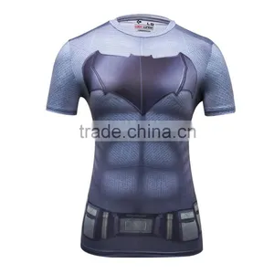 2016 Women Cartoon Superhero Bat-man T Shirt Short Sleeve Ladies Clothing Logo T-Shirt thumbnail-1