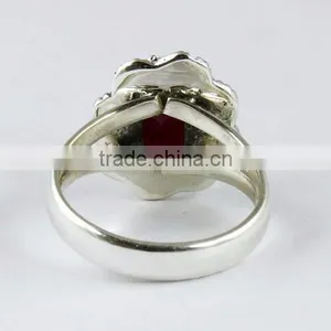 Power Love !! Ruby 925 Sterling Silver Ring, Indian Silver Jewelry, Wholesale Silver Jewellery thumbnail-5