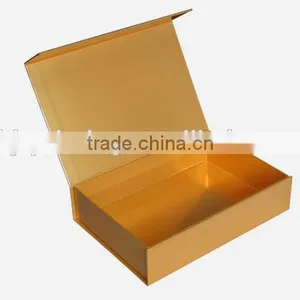 Gold Color With Flat Hadcover Box Cosmetic Box thumbnail-1