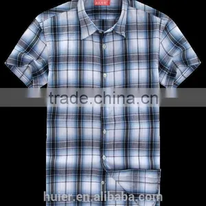 Mens T-shirt Yarn Dyed Cotton Checks Plaids Shirts thumbnail-3